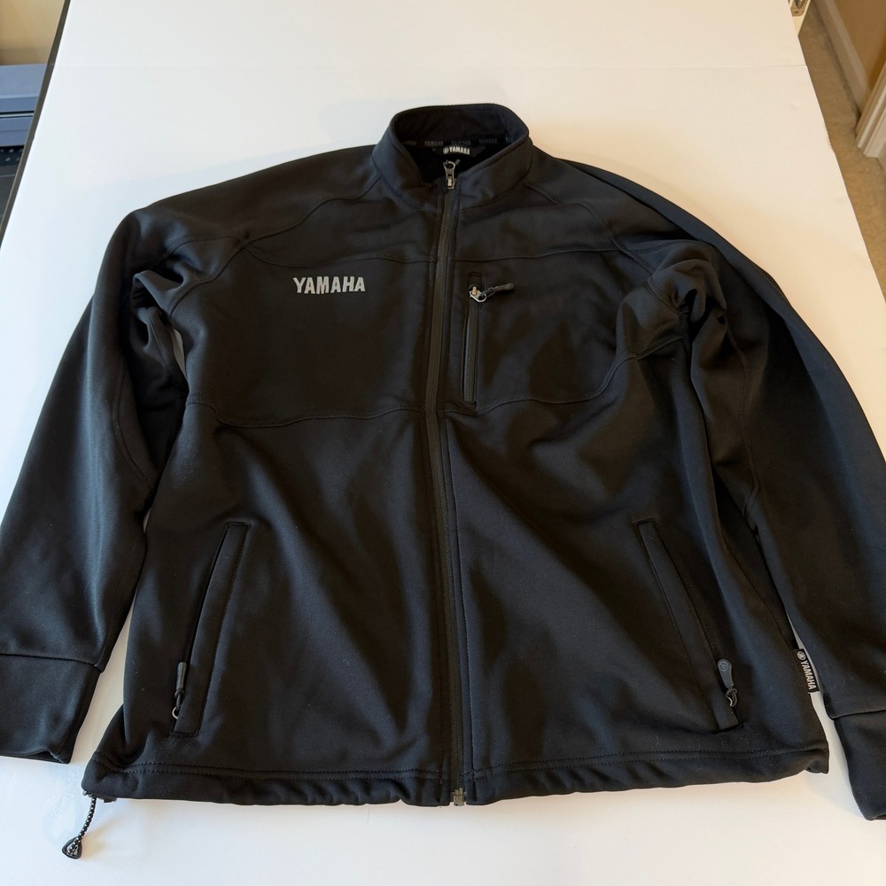 Yamaha Mens Black Softshell Full Zip Jacket Embroidered Logo Size Large